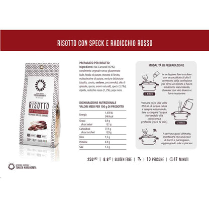 Risotto con speck y achicoria roja 250gr.