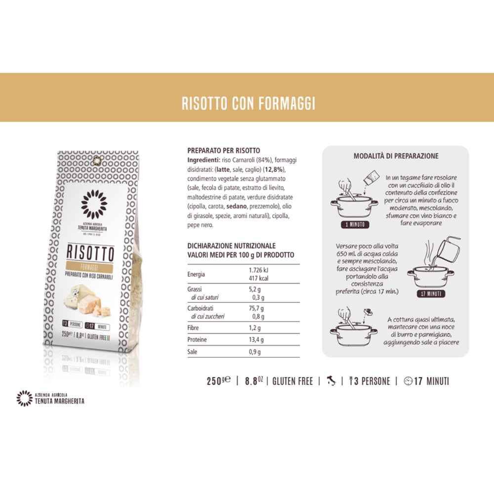 Risotto con quesos 250 gr.