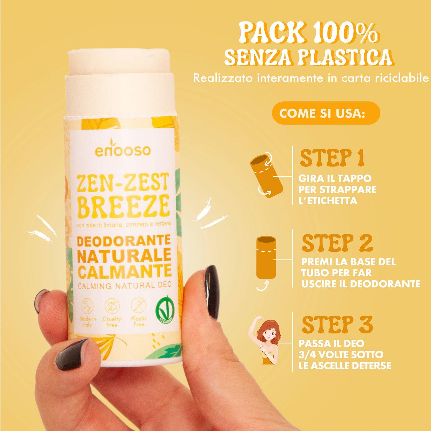 Beruhigendes festes Deodorant - Zen Zest Breeze