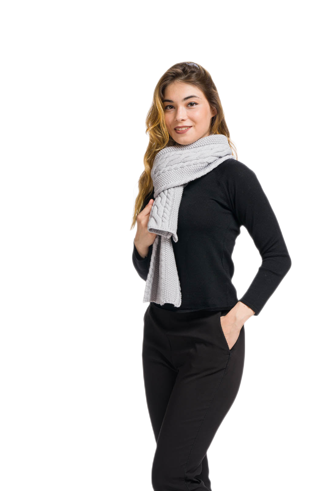 Sophia: cachecol feminino em lã merino