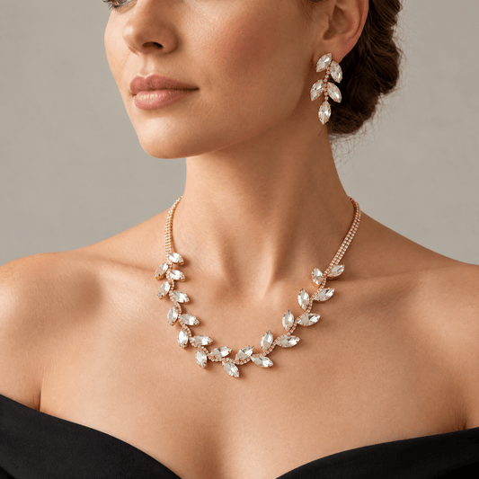 Parure Foglia d'Oro Collier et Boucles d'oreilles