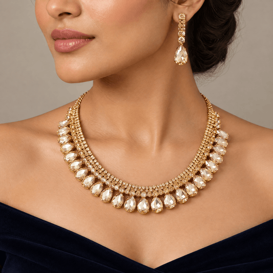 Parure Royal Cascade Collier et Boucles d'oreilles