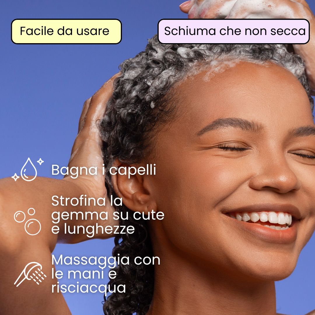 Festes Anti-Frizz-Shampoo für trockene oder lockige Haare x2