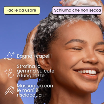 Festes Anti-Frizz-Shampoo für trockene oder lockige Haare x2