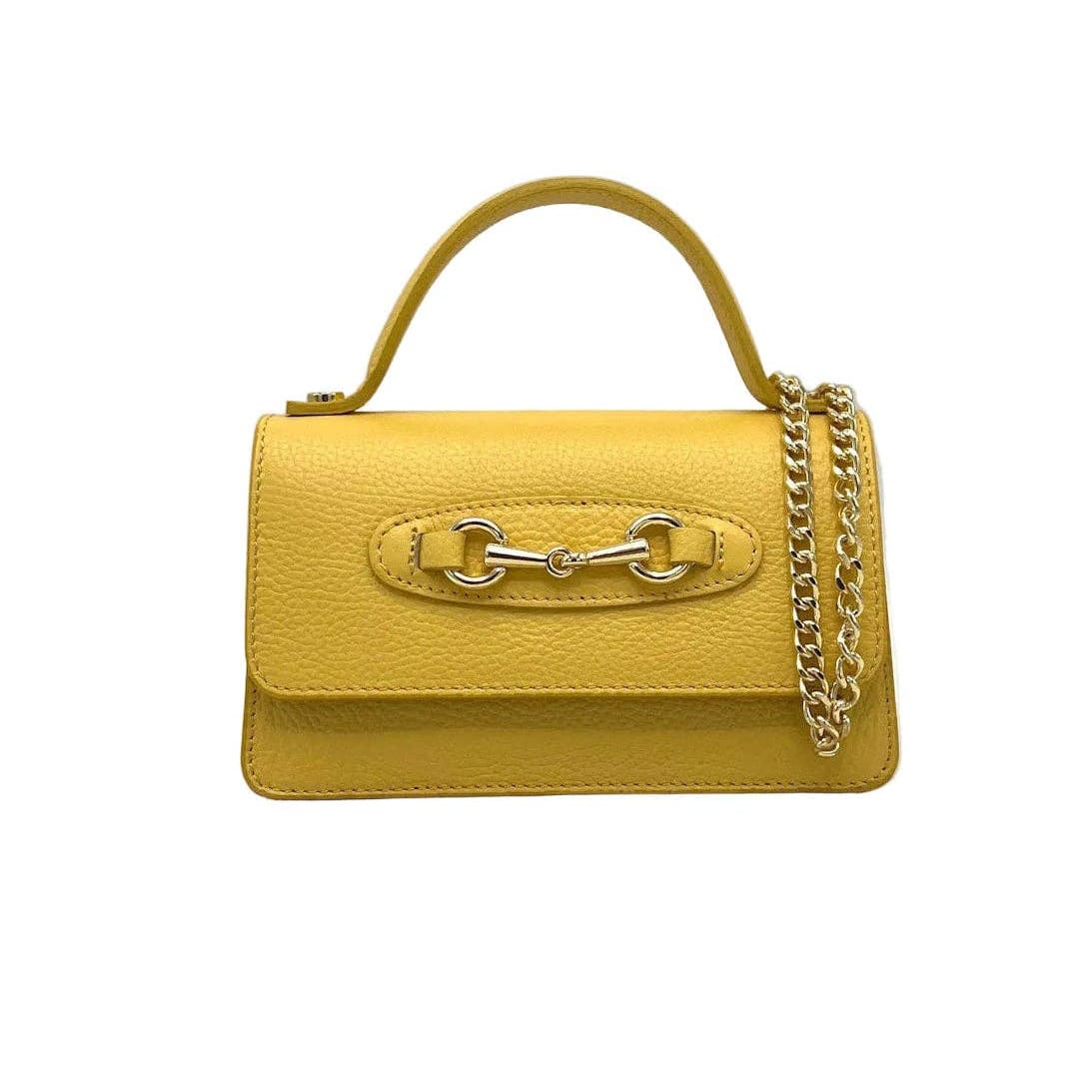 Sofia Tasche aus genarbtem Leder mit Kettenriemen