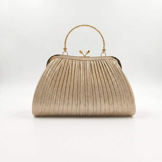 Soft Pouch Gold Rhinestone Bag
