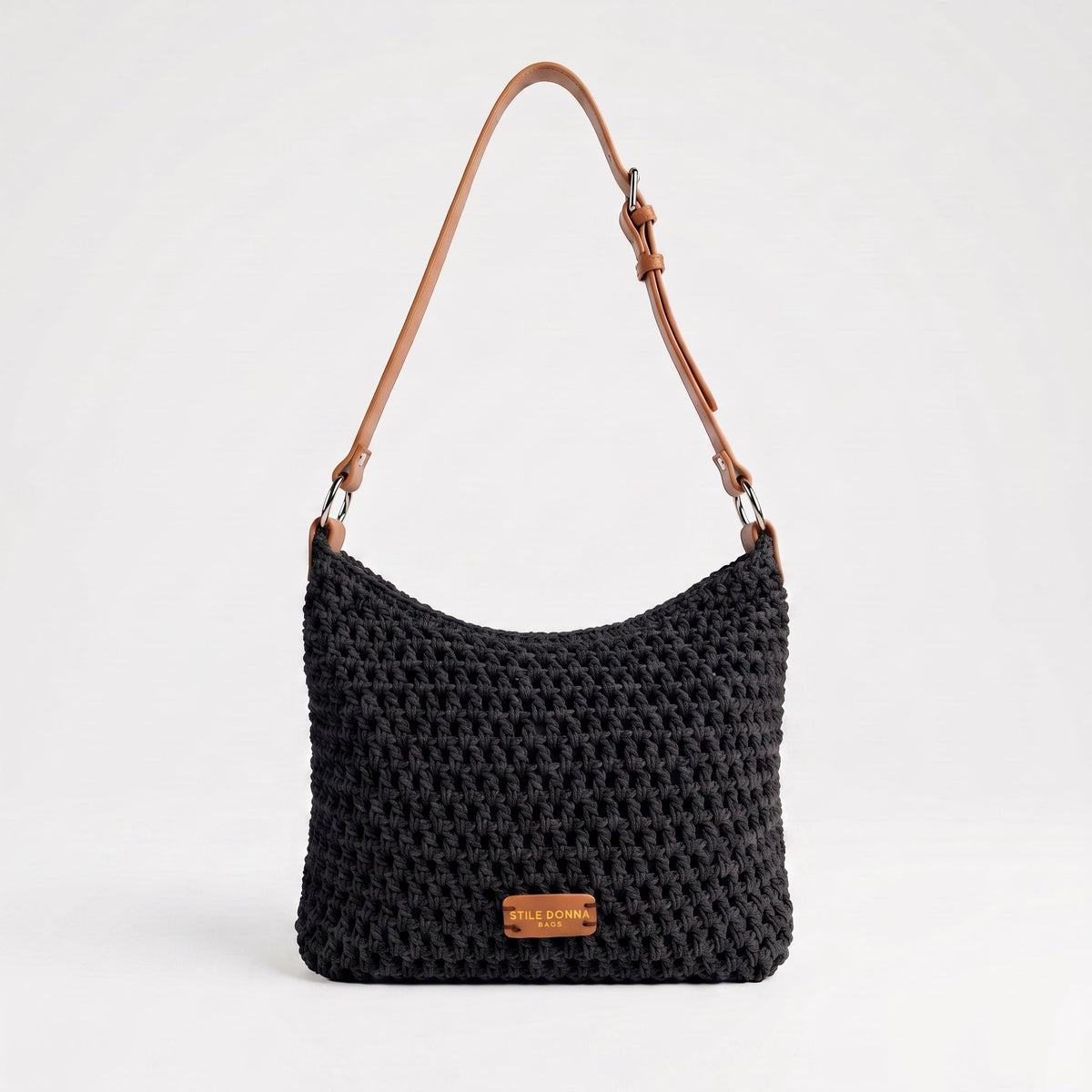 Geflochtene Hobo-Tasche aus Baumwollkordel