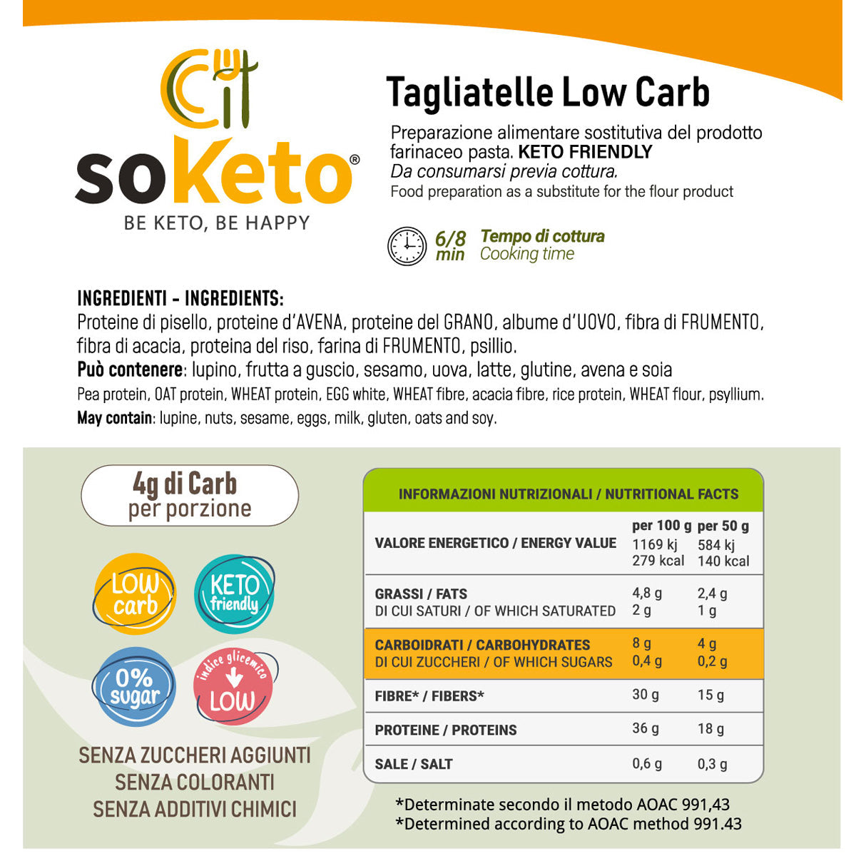 Tagliatelle Keto Low carb 250gr