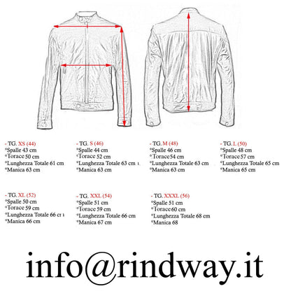Giubbotto Bomber In Vera Pelle Marrone Uomo Slim Con Tagli Frontali Rindway