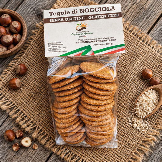 Piemonte IGP Hazelnut Wafers: Crunchy, Thin, No Compromises. Over 50% Hazelnuts, Gluten-Free