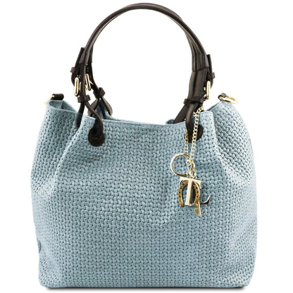 TL KeyLuck – Borsa Shopping in Pelle Stampata Woven | TL141573