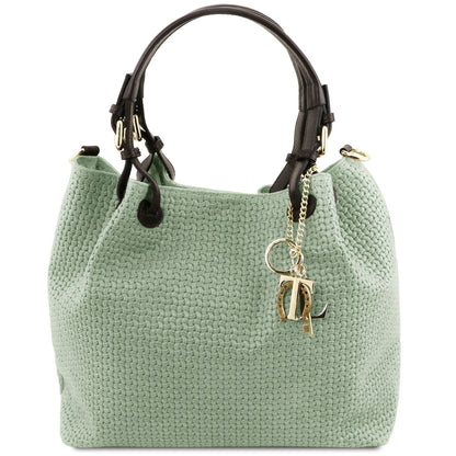 TL KeyLuck – Borsa Shopping in Pelle Stampata Woven | TL141573