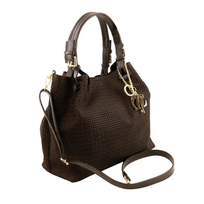 TL KeyLuck – Borsa Shopping in Pelle Stampata Woven | TL141573