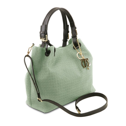 TL KeyLuck – Borsa Shopping in Pelle Stampata Woven | TL141573