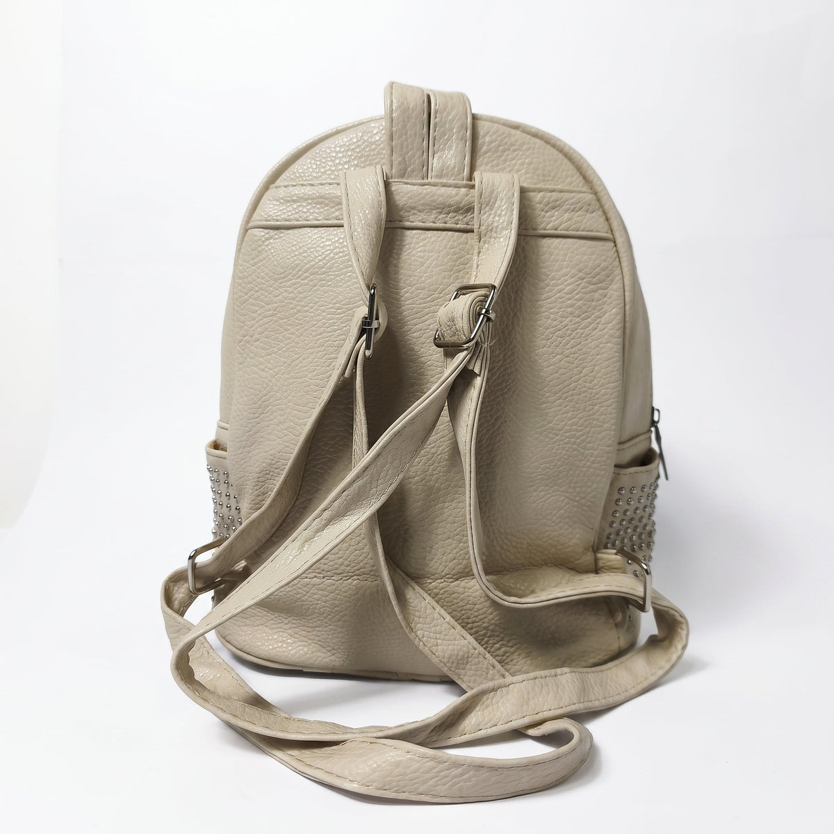 Woven Faux Leather Backpack