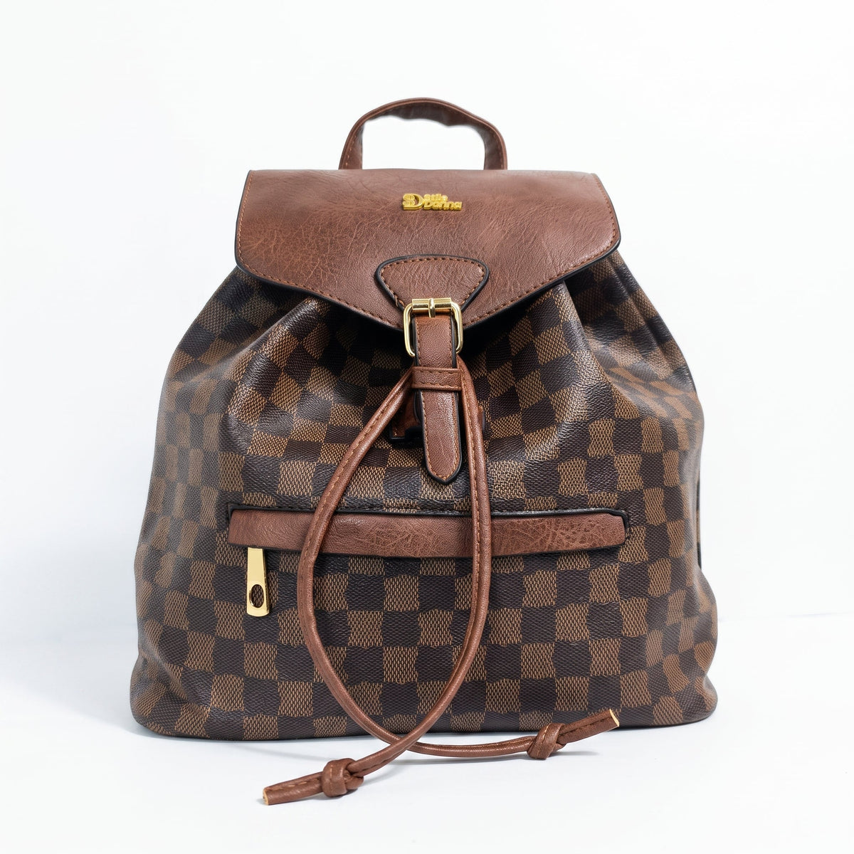 Rucksack aus braunem Kunstleder