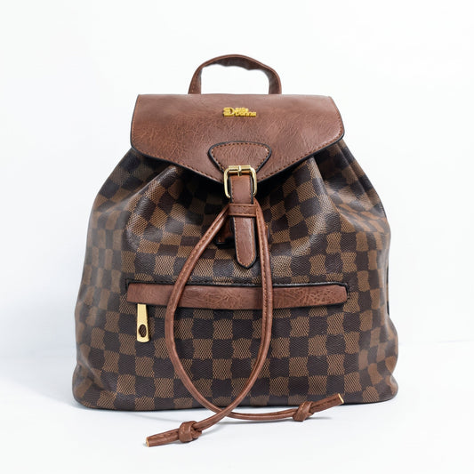 Brown Faux Leather Backpack