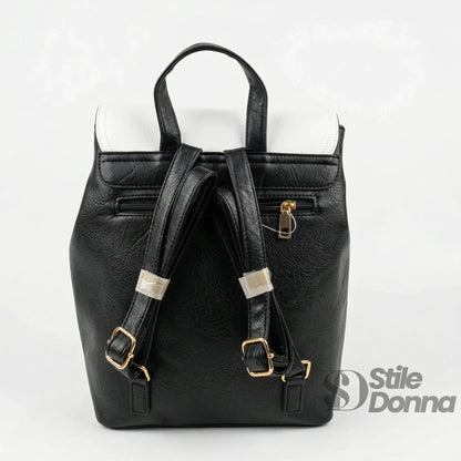 Tricolor Backpack with Cartoon Design